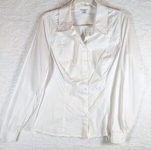 593-Nwot Guess Women's White Button-Up Shirt